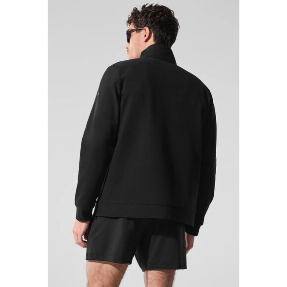 ALO Yoga Conquer Max Mock Neck Full Zip in Black - Picture 3 of 5